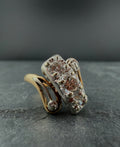 14K Gold Diamond Ring • .65ct Center • 1.05ct Total • Sculptural Vintage Design